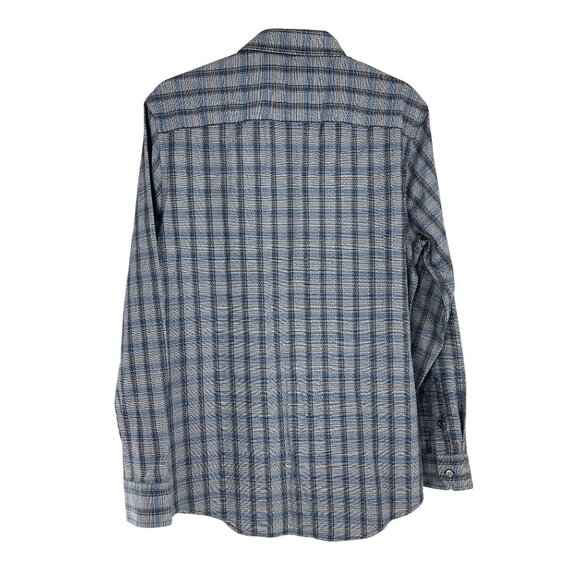 Tasso Elba Mens Plaid Button-Down Shirt S Blue 100% Cotton Stretch OEKO-TEX - Picture 2 of 11